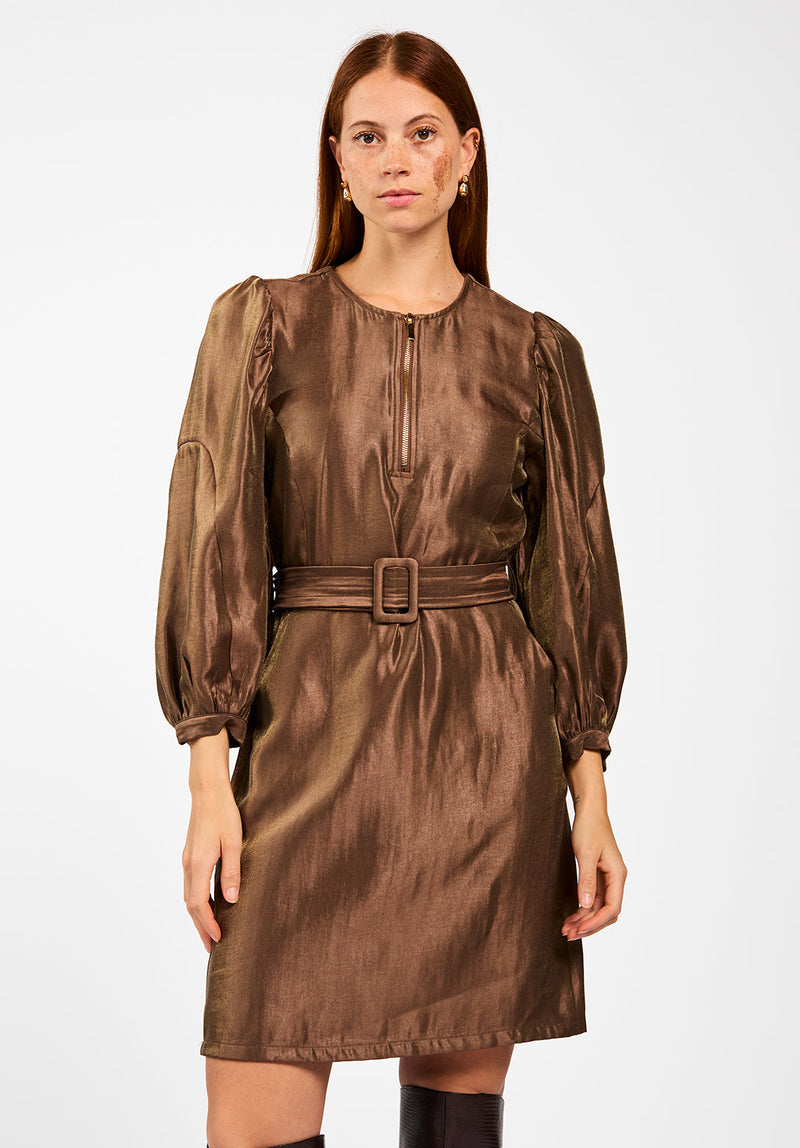 semira shine jurk bruin