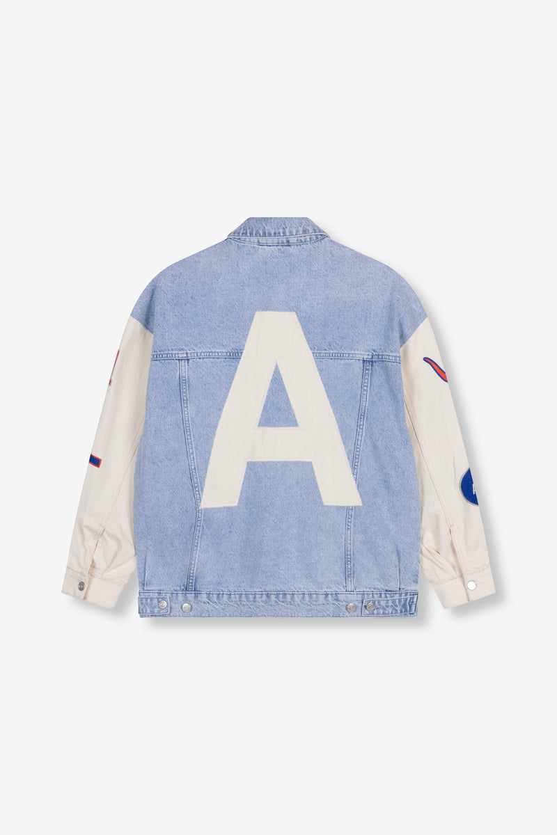 mixed sleeves denim jacket