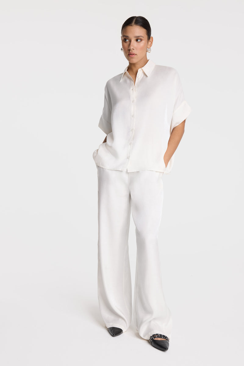 Shine boxy blouse cream