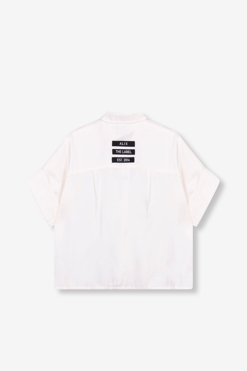 Shine boxy blouse cream