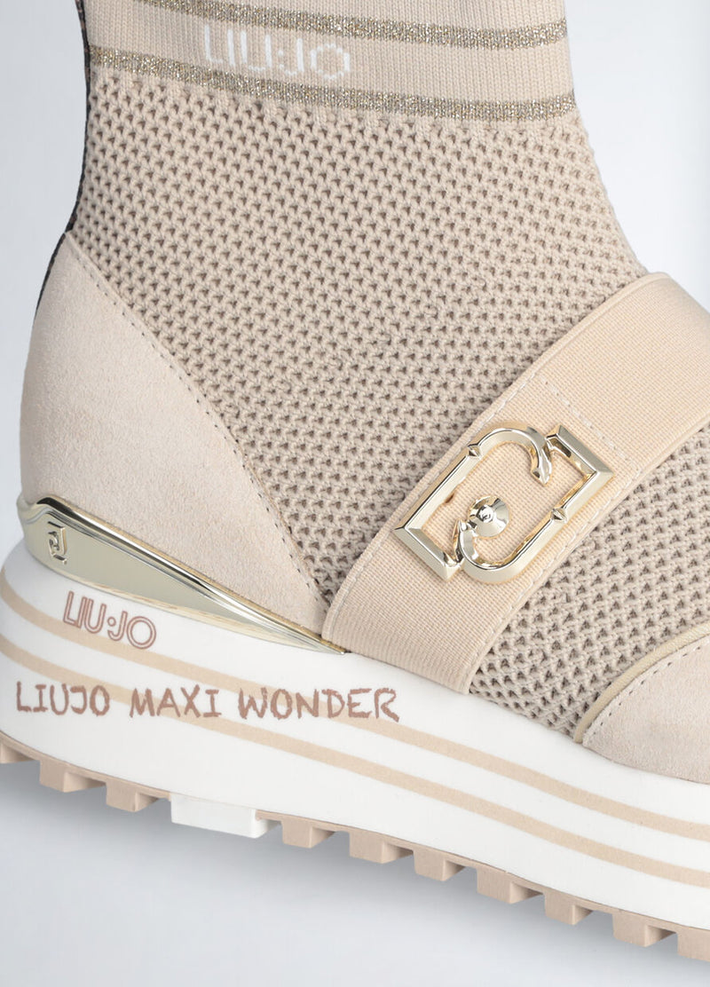 Glitter sneakers with maxi logo