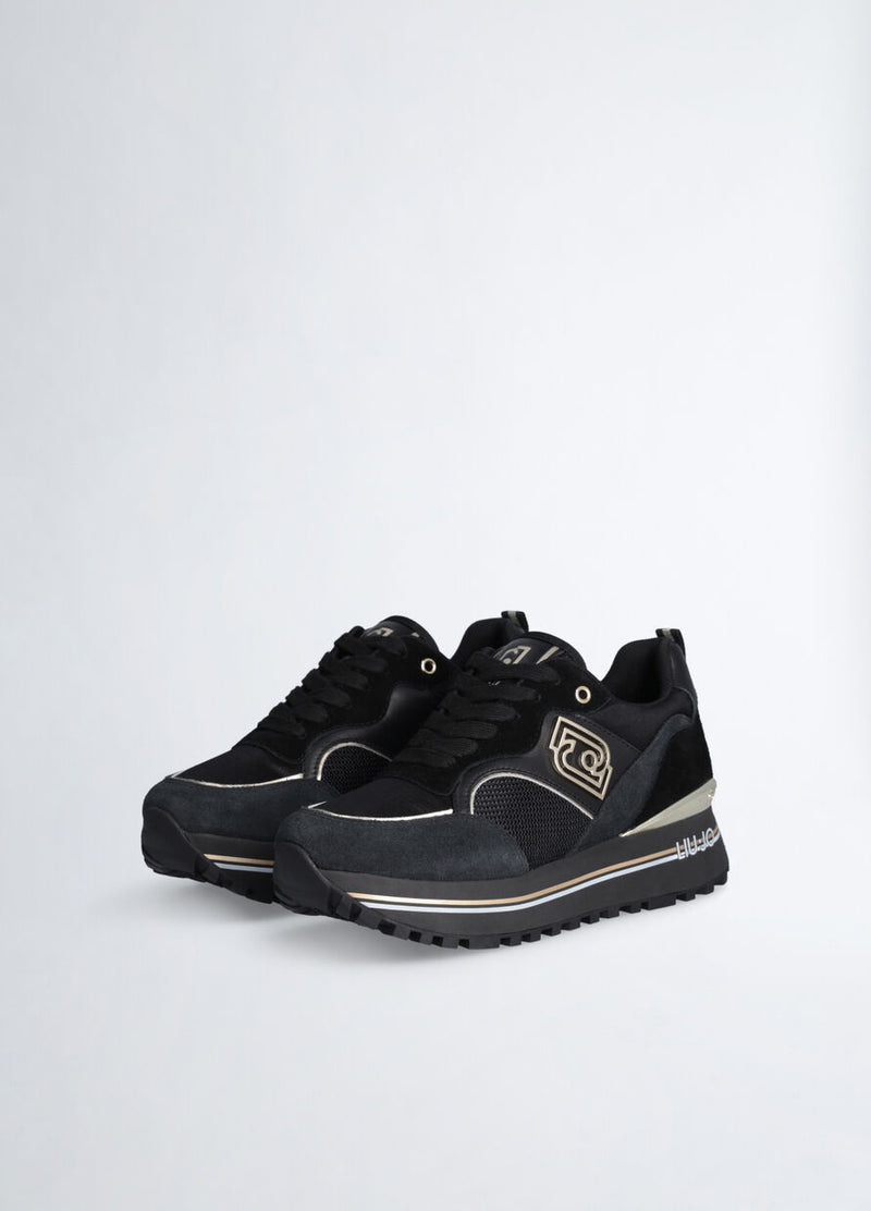 Black platform sneakers