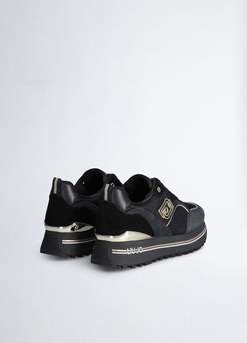 Black platform sneakers