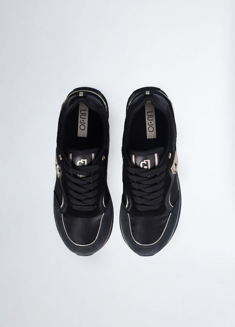 Black platform sneakers