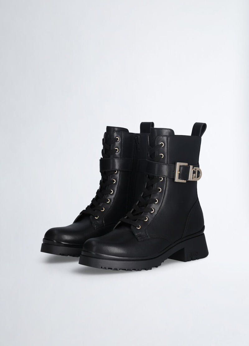 Genuine leather combat boots