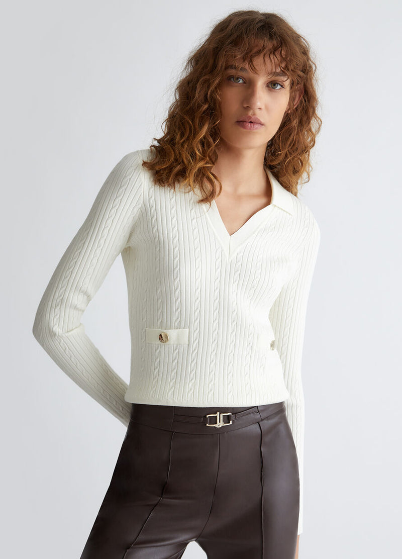 Eco-friendly jumper bianco lana