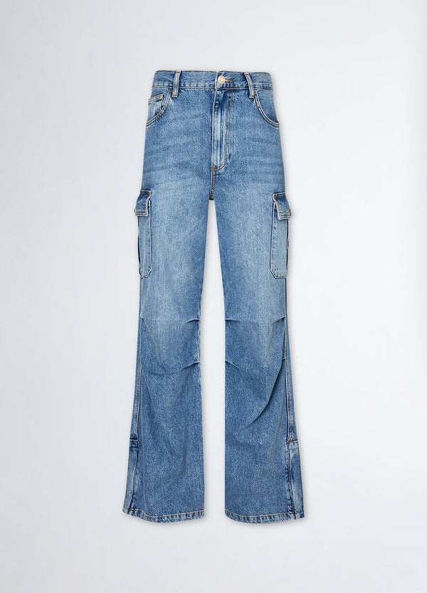 Flared cargo jeans
