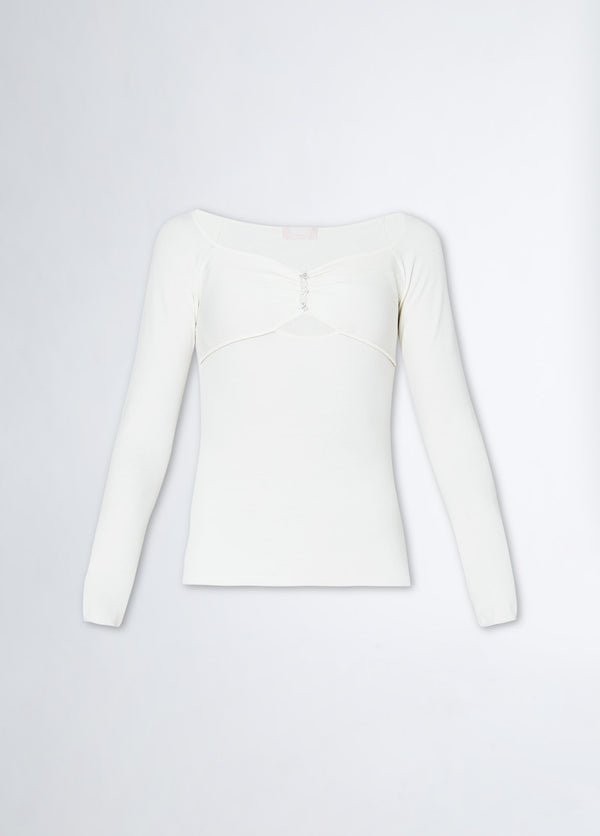 Jumper with jewel buttons white