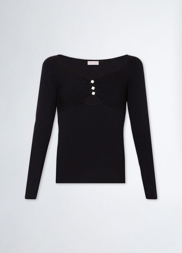Jumper with jewel buttons black