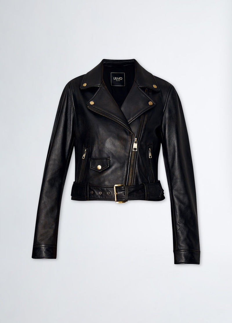 Leather biker jacket