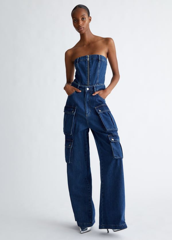 two piece denim suit