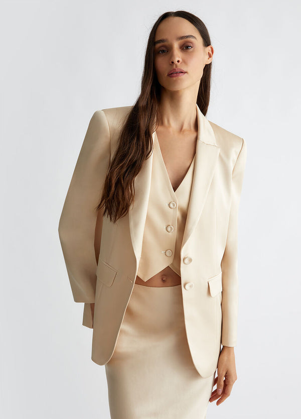 Satin suit blazer