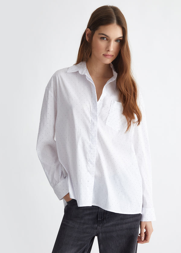 Oversized shirt with mini-studs