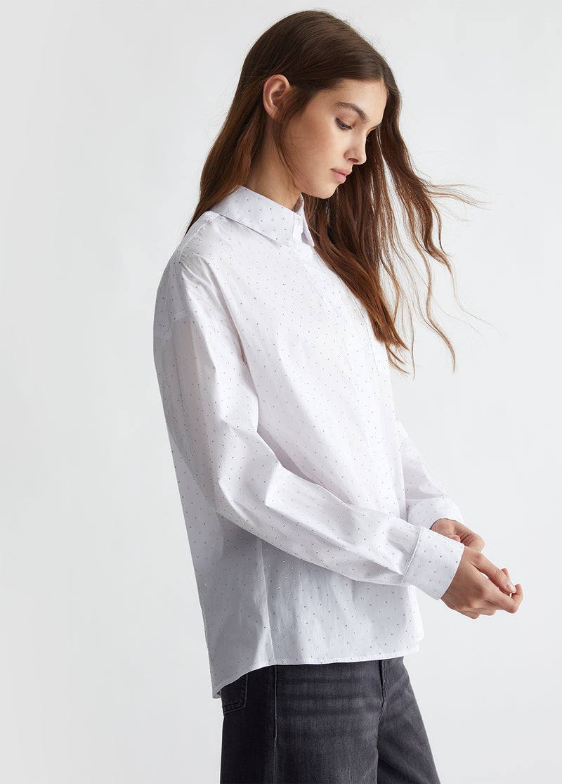 Oversized shirt with mini-studs