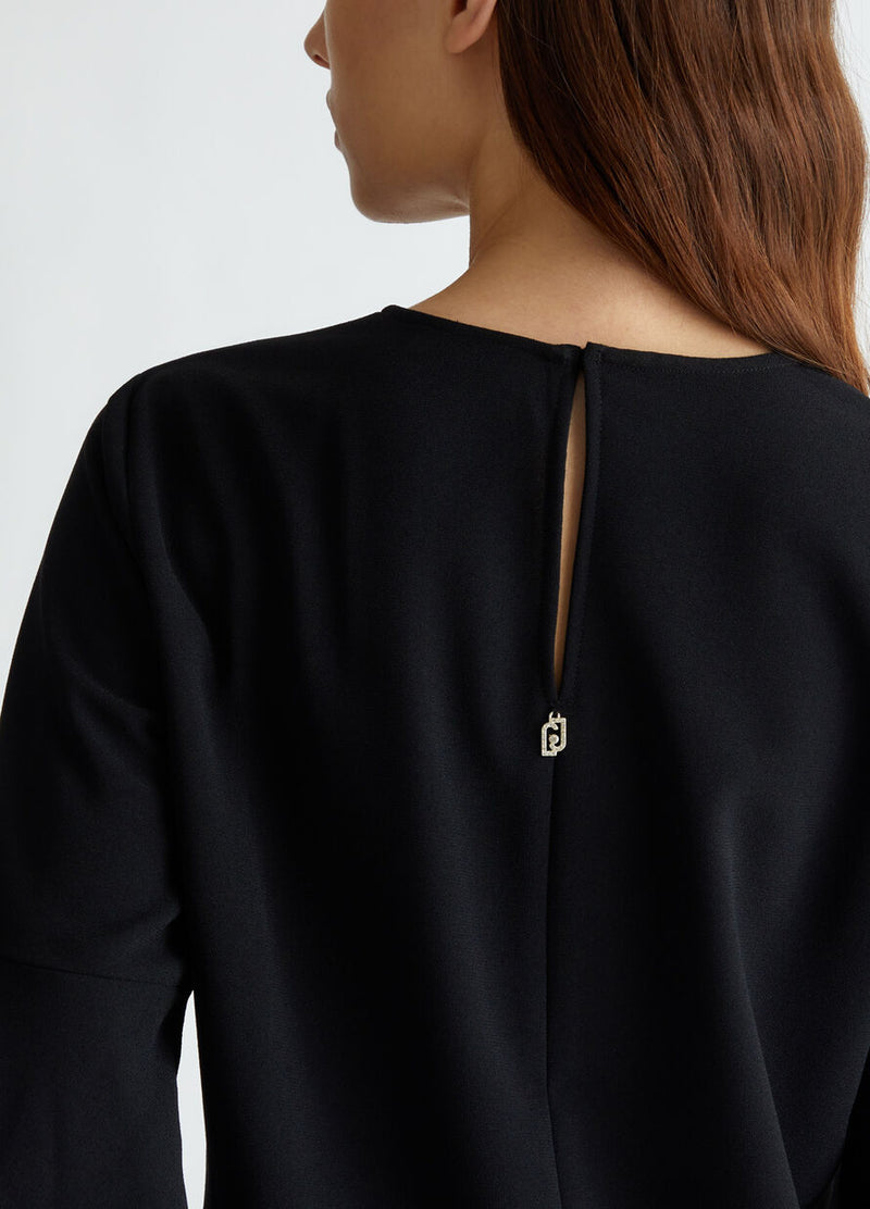 Stretch crepe blouse nero