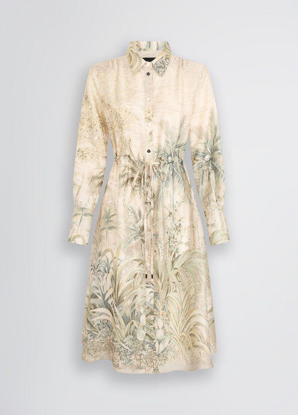 Printed shirt dress