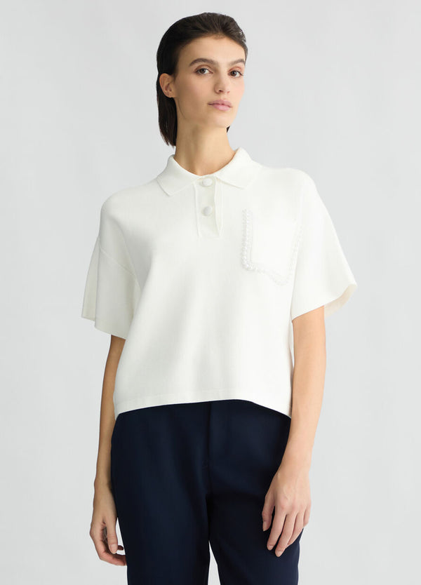 Knit polo shirt