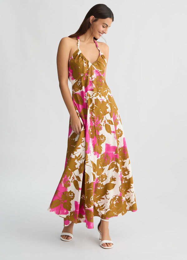 Printed poplin dress