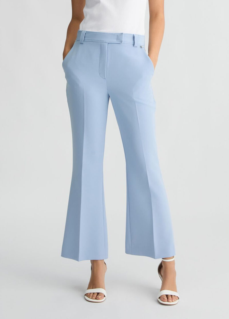 Cropped light blue trousers