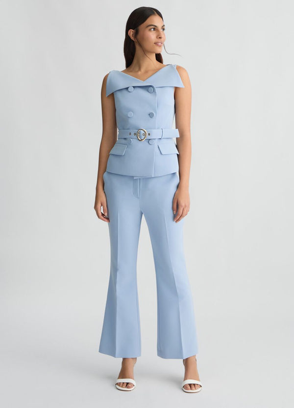 Cropped light blue trousers