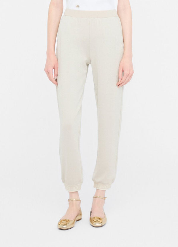 Jersey lungo pants champagne light gold