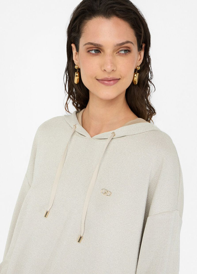 Felpa chiusa champagne light gold