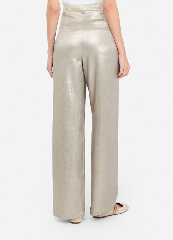 Laminated crepe trousers