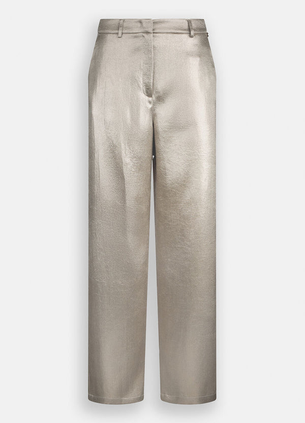 Laminated crepe trousers