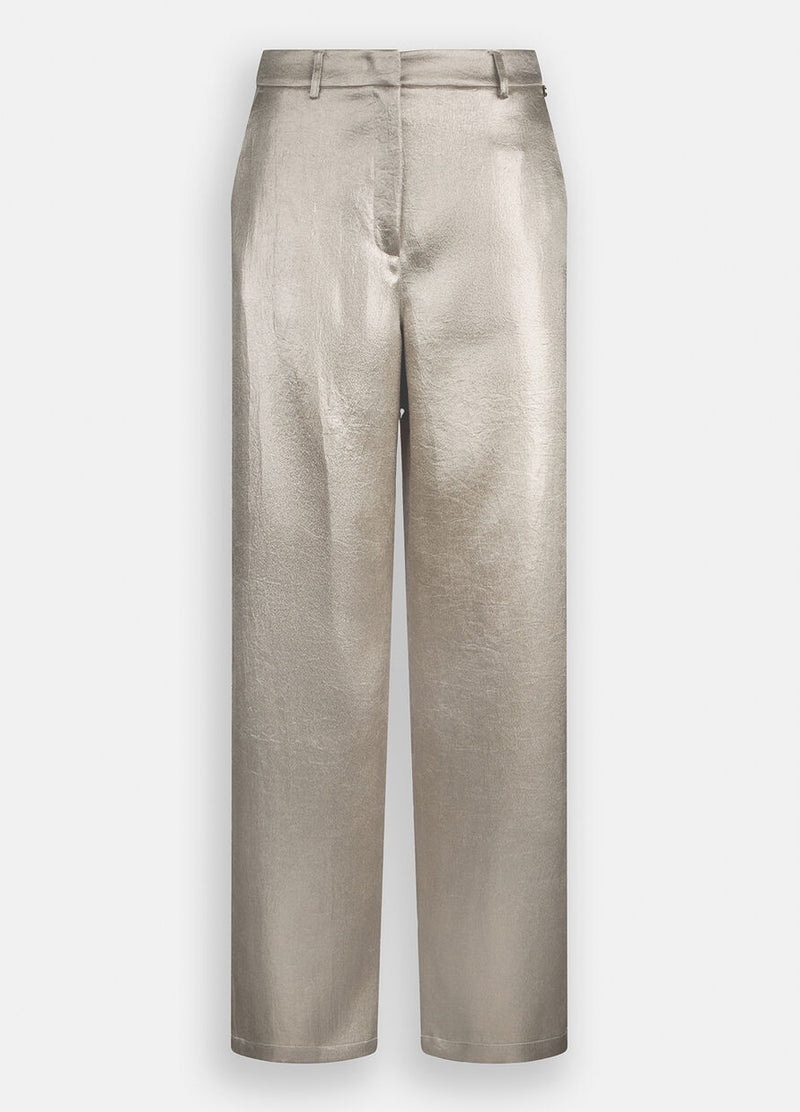 Laminated crepe trousers