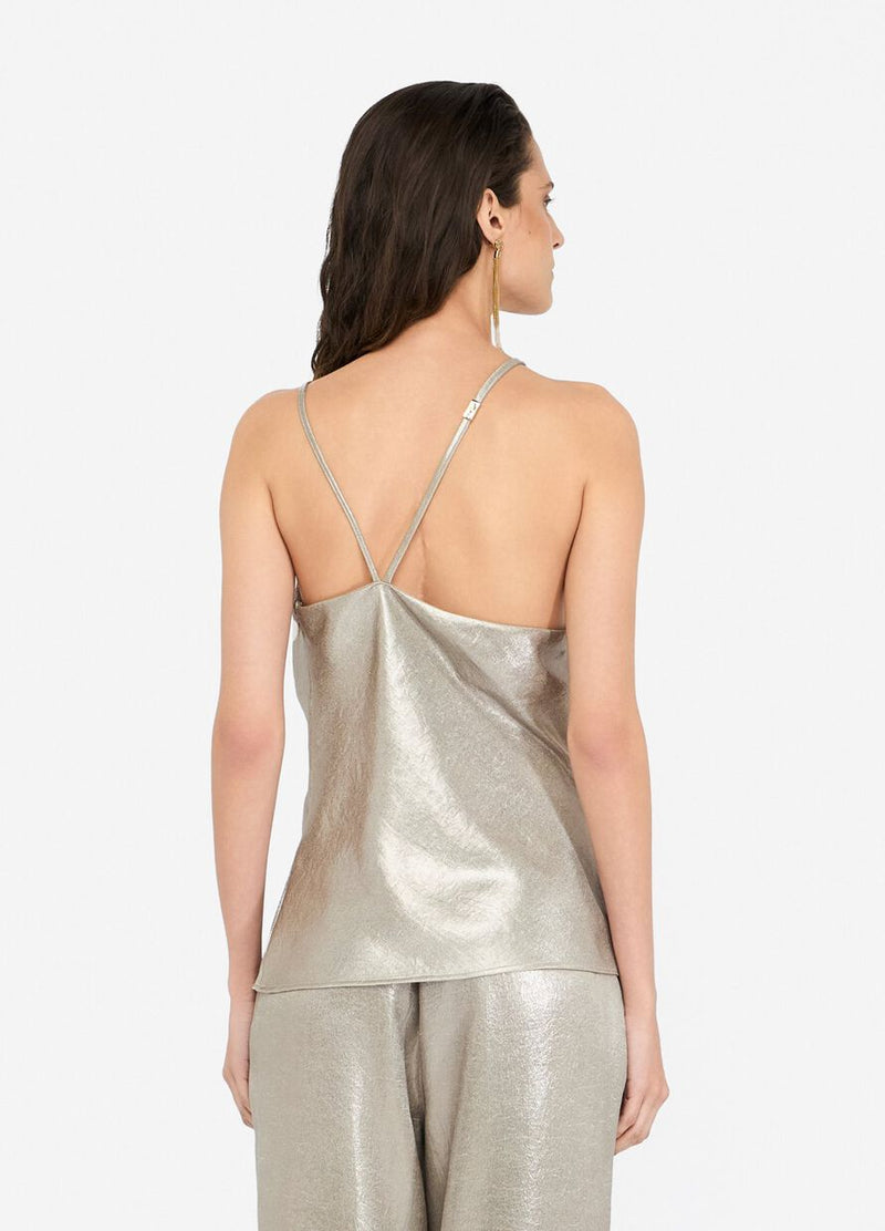 Laminated crepe top