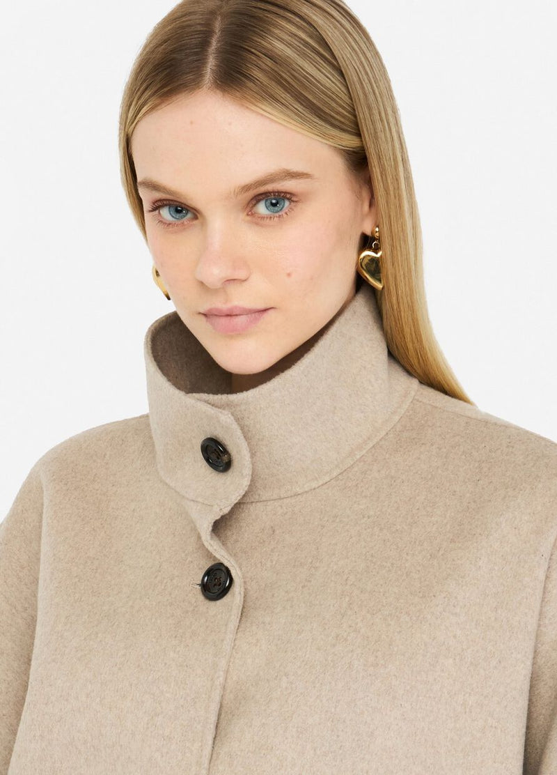 Wool coat with belt
