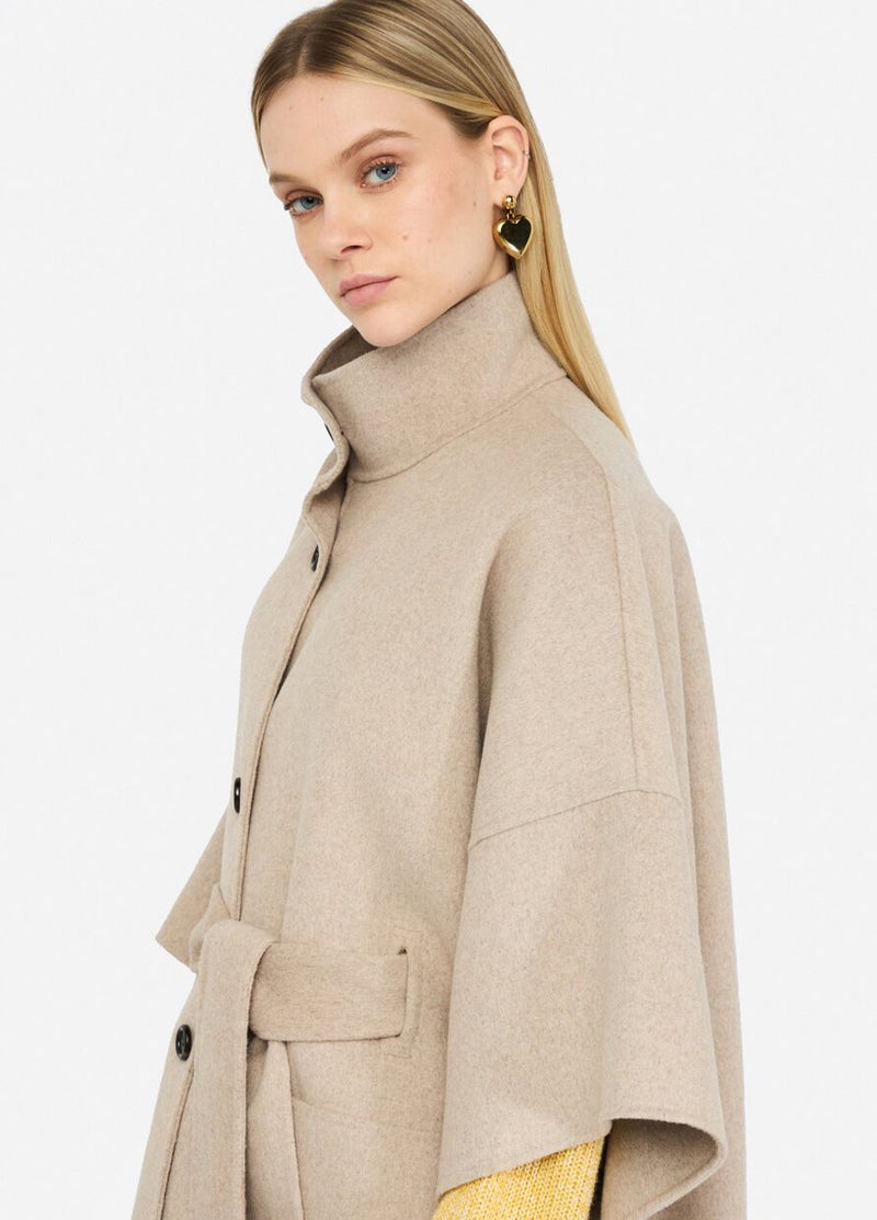 Wool coat with belt