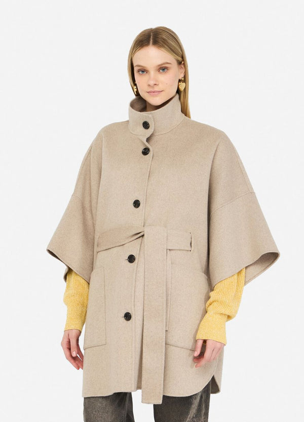 Wool coat with belt