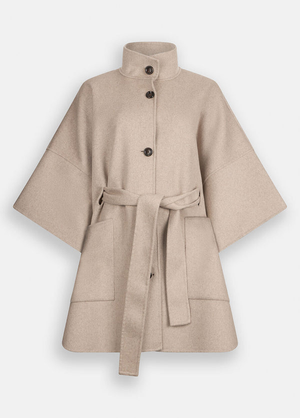 Wool coat with belt