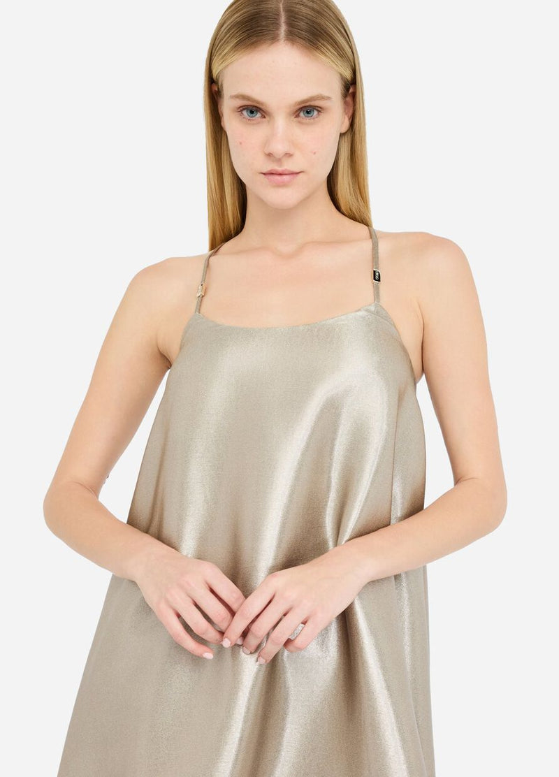Laminated crepe dress