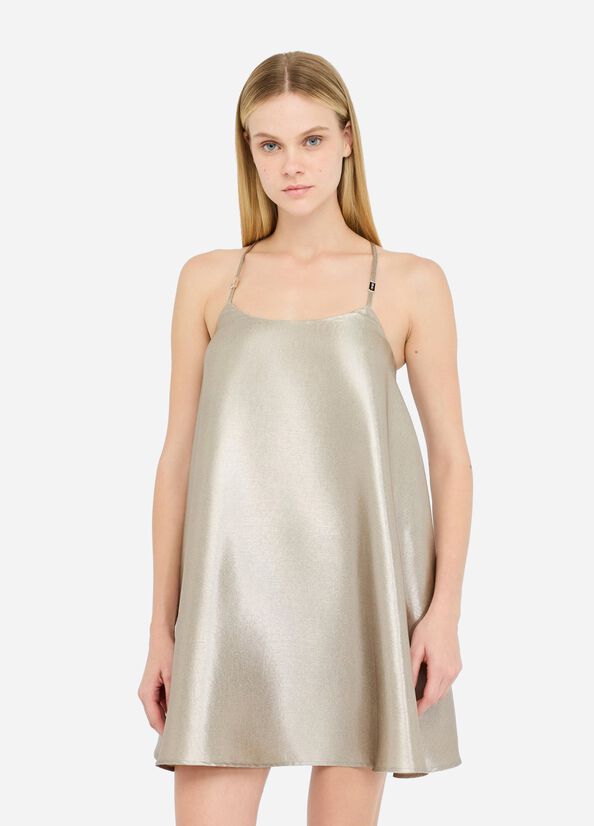 Laminated crepe dress