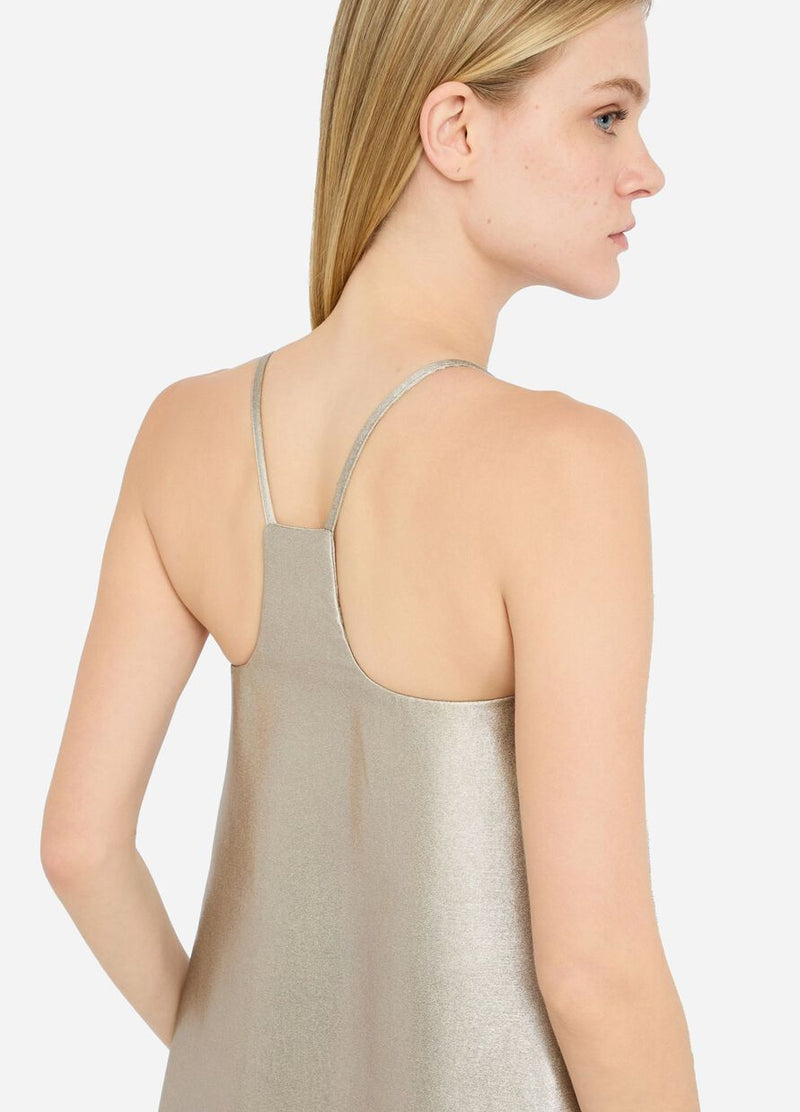 Laminated crepe dress
