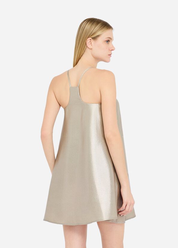 Laminated crepe dress