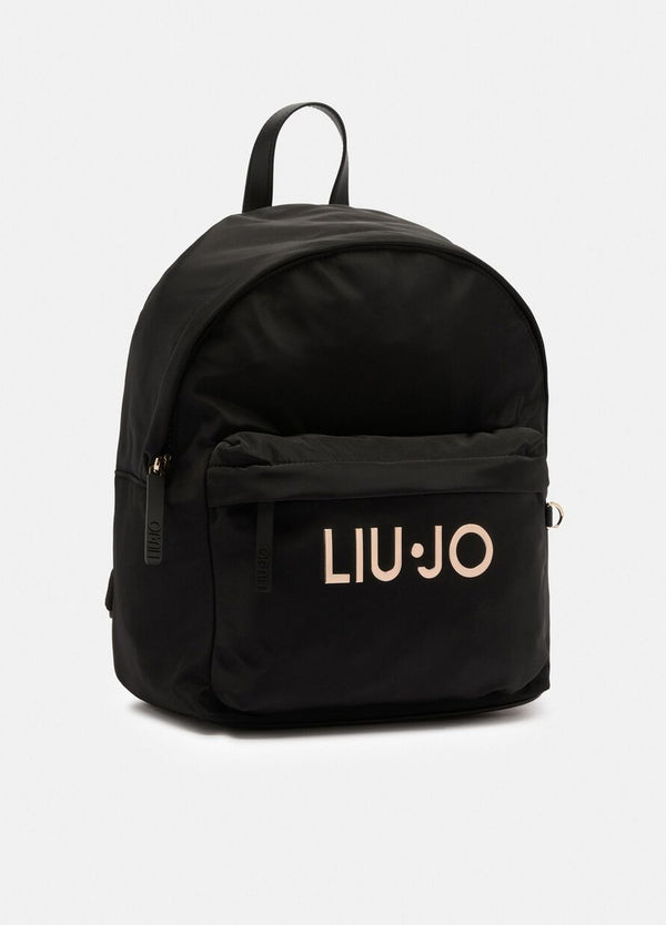 Nylon backpack with logo
