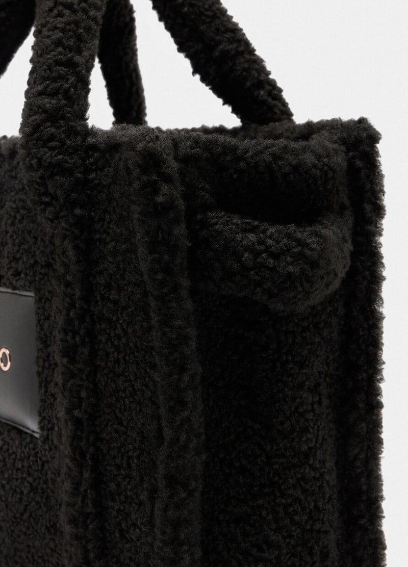 Medium teddy tote bag (black