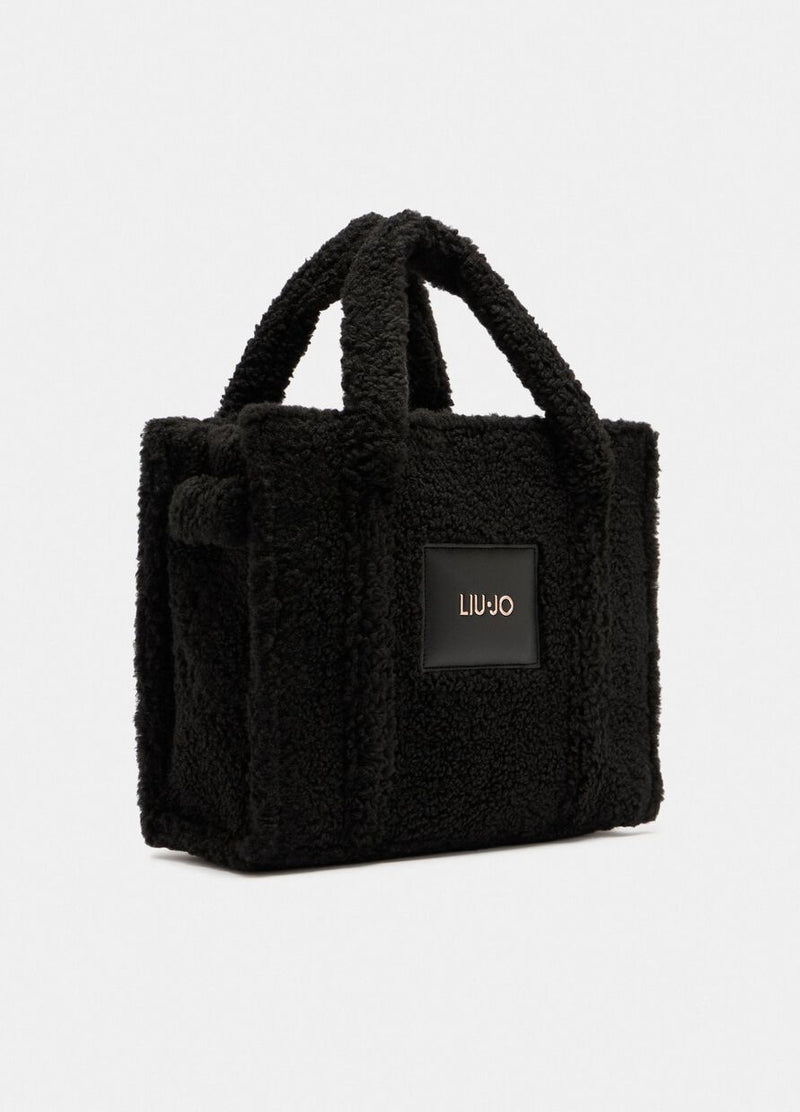 Medium teddy tote bag (black