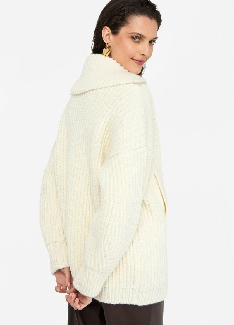 Wool knit coat