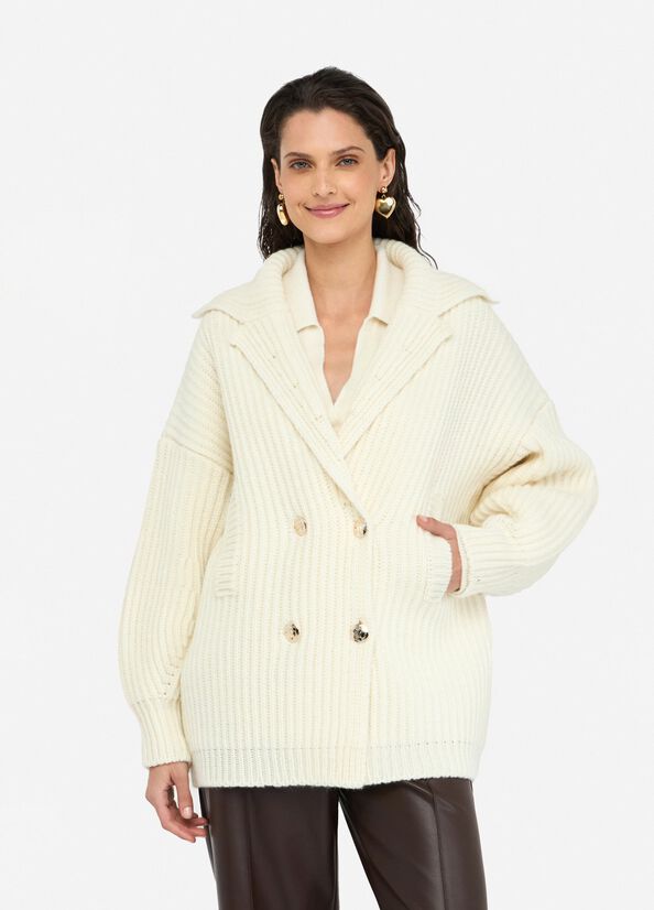 Wool knit coat