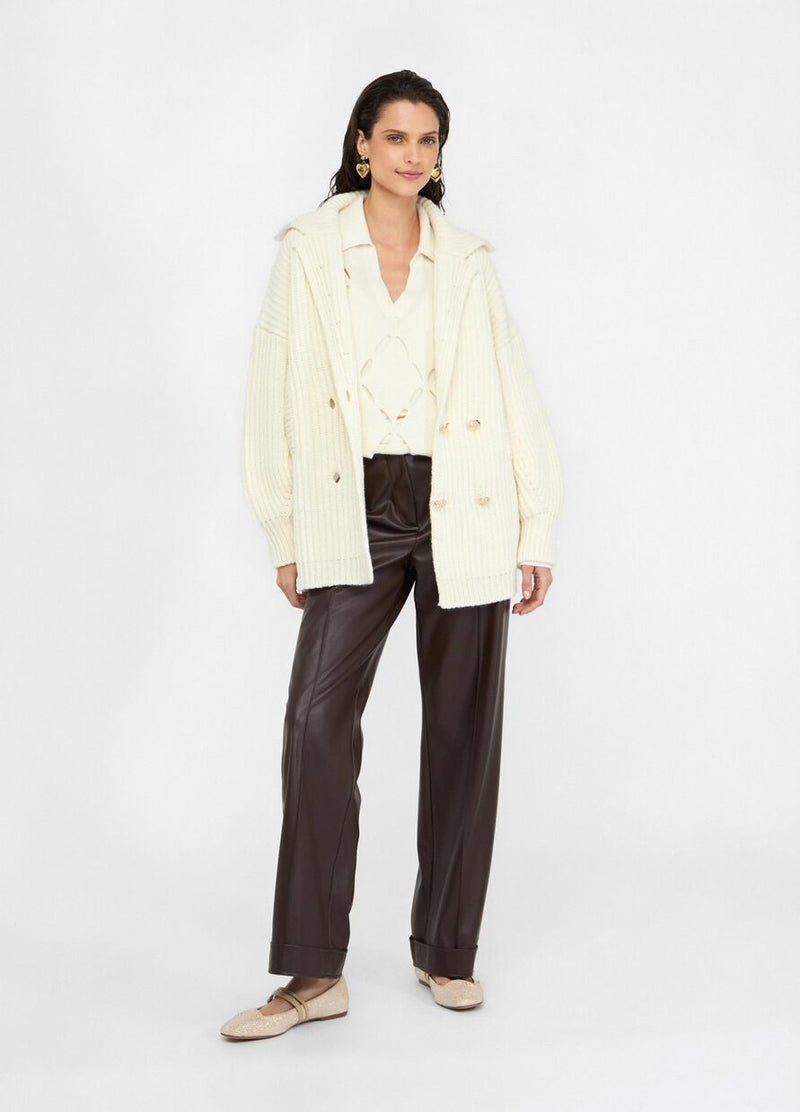 Wool knit coat