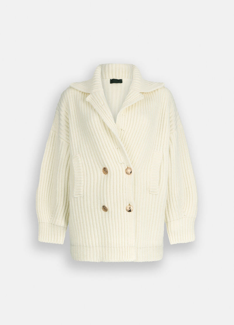 Wool knit coat