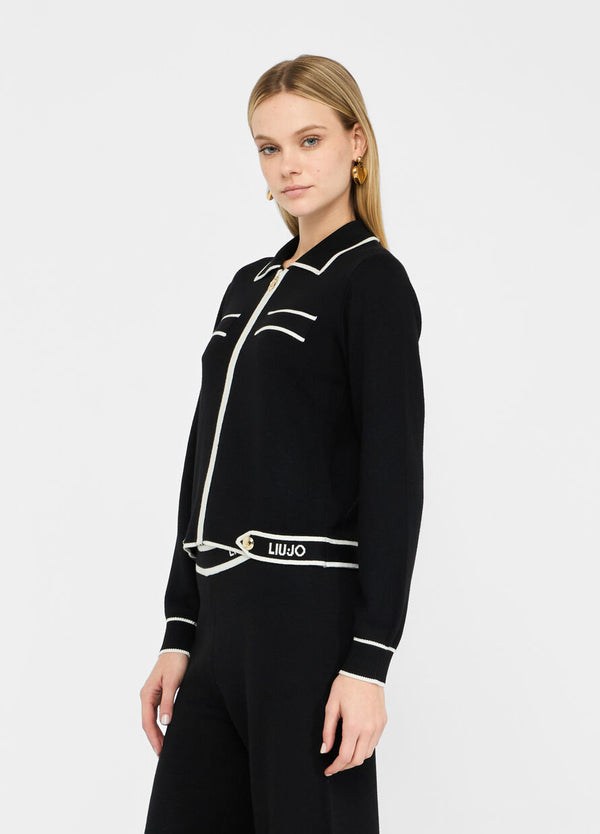Cardigan with zip