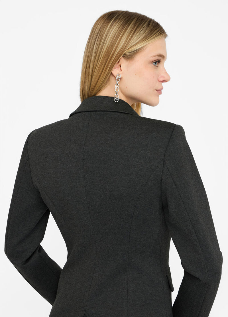 Blazer with brooch detail