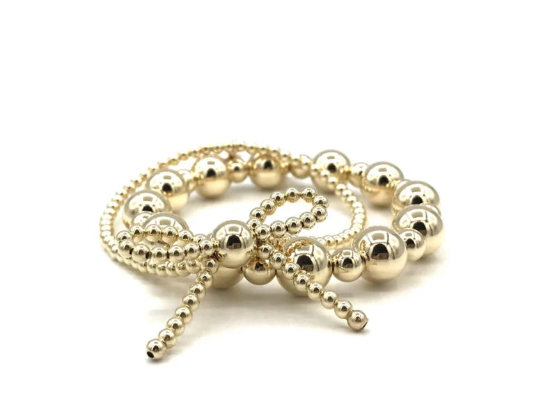 Armband Bobbie big met grote en kleine real gold plated balletjes