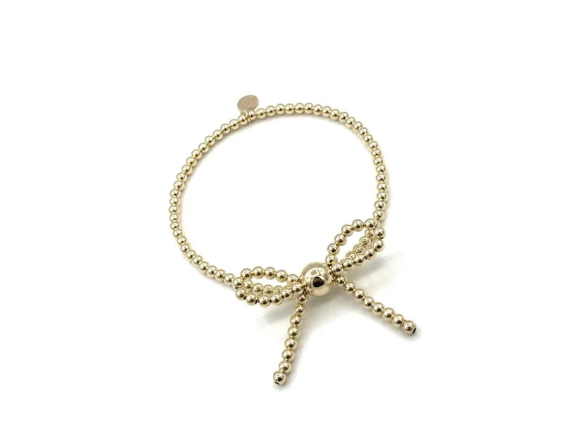 Armband Bow met strikje van real gold plated balletjes