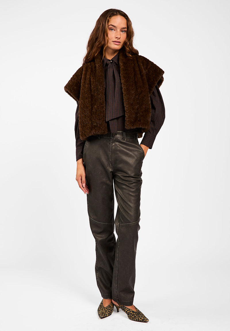 amala faux fur gilet